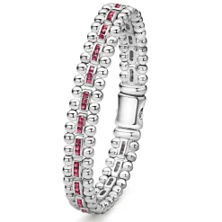 Fashion Ruby Link Bracelet Silver