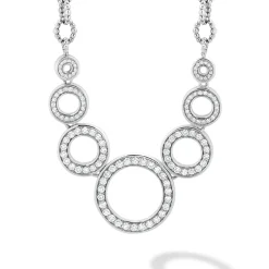 Cheap Seven Circle Diamond Link Necklace Diamonds