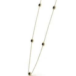 Sale Seven Station Round Onyx Necklace Gemstones