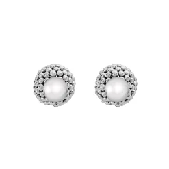 Cheap Silver Beaded Front-Back Earrings Stud Earrings