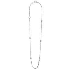 Cheap Silver Caviar Beaded Necklace Chains