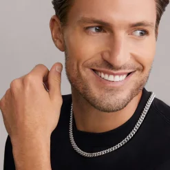 Store Silver Curb Chain Necklace | 8Mm Necklaces & Chains