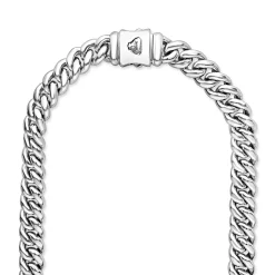 Store Silver Curb Chain Necklace | 8Mm Necklaces & Chains