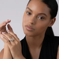 Online Silver Love Knot Ring Caviar Rings