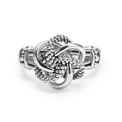 Online Silver Love Knot Ring Caviar Rings