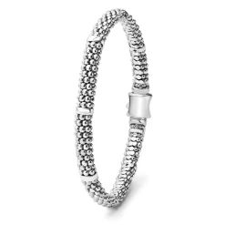 Hot Silver Station Caviar Bracelet | 6Mm Caviar Bracelets