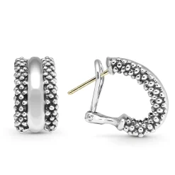 Online Silver Station Caviar Huggie Earrings Silver