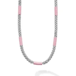 Hot Silver Station Ceramic Beaded Necklace | 5Mm Two-Tone
