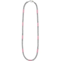 Hot Silver Station Ceramic Beaded Necklace | 5Mm Two-Tone