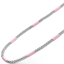 Hot Silver Station Ceramic Beaded Necklace | 5Mm Two-Tone