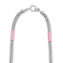 Hot Silver Station Ceramic Beaded Necklace | 5Mm Two-Tone