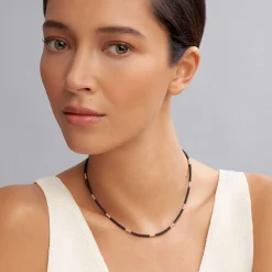 Online Silver Station Ceramic Beaded Necklace Silver