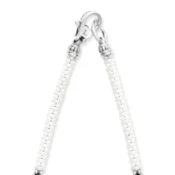 Clearance Silver Station Ceramic Beaded Necklace 3Mm Silver