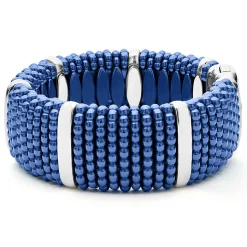 New Silver Station Statement Ceramic Caviar Bracelet | 23Mm Two-Tone