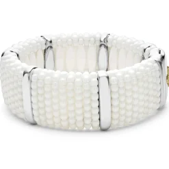 Cheap Silver Station Statement Ceramic Caviar Bracelet | 23Mm Two-Tone