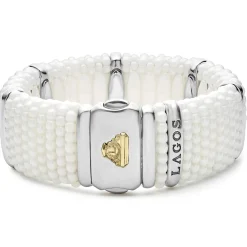 Cheap Silver Station Statement Ceramic Caviar Bracelet | 23Mm Two-Tone