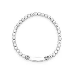 Clearance Silver Station Stretch Bead Bracelet Silver
