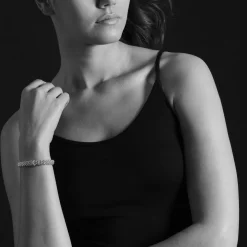 Best Silver X Caviar Diamond Bracelet | 9Mm Silver