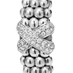 Best Silver X Caviar Diamond Bracelet | 9Mm Silver