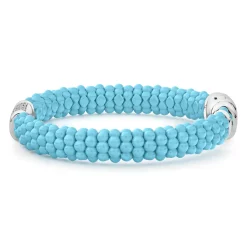 Fashion Single Station Ceramic Diamond Bracelet | 9Mm Silver