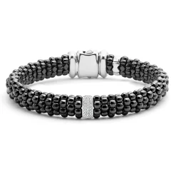 Best Single Station Ceramic Diamond Bracelet | 9Mm Silver