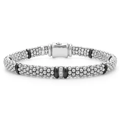 Outlet Single Station Diamond Caviar Bracelet | 6Mm Silver