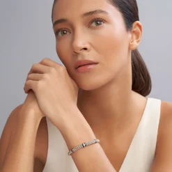 Outlet Single Station Diamond Caviar Bracelet | 6Mm Silver