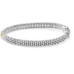 Cheap Single Station Diamond Caviar Bracelet | 6Mm Two-Tone