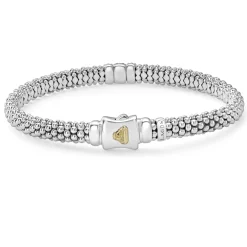 Cheap Single Station Diamond Caviar Bracelet | 6Mm Two-Tone