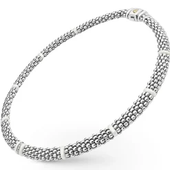 Discount Single Station Diamond Caviar Necklace Two-Tone