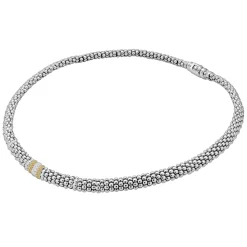 Cheap Single Station Diamond Caviar Necklace Two-Tone