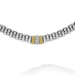 Discount Single Station Diamond Caviar Necklace Caviar Necklaces