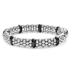 Best Sale Single Station Diamond Caviar Bracelet | 9Mm Silver