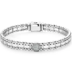Cheap Single Station Diamond Link Bracelet Silver