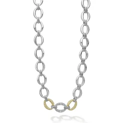 Discount Single Station Diamond Link Necklace Chains