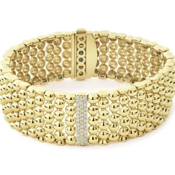 Fashion Single Station 18K Gold Diamond Bracelet | 20Mm Gold