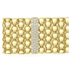 Fashion Single Station 18K Gold Diamond Bracelet | 20Mm Gold
