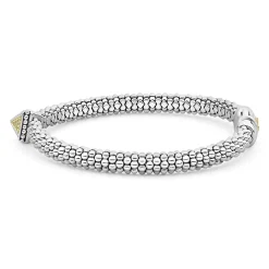 Fashion Single Station Pyramid Caviar Bracelet | 6Mm Two-Tone