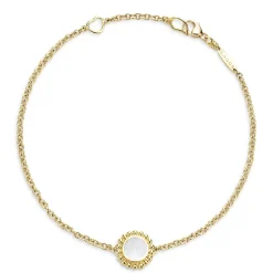 Best Sale Single Station Round Mother Of Pearl Bracelet Gold