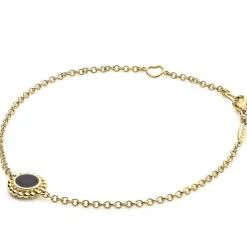 Outlet Single Station Round Onyx Bracelet Gold