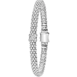 Best Single Station X Silver Diamond Bracelet | 6Mm Caviar Bracelets