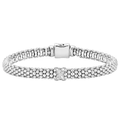 Clearance Single Station X Silver Diamond Bracelet | 6Mm Diamonds