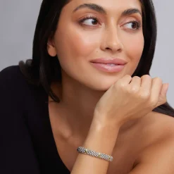 Shop Six Gold Station Caviar Bracelet | 9Mm Two-Tone