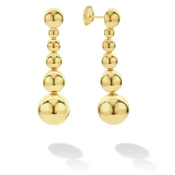 Best Sale Six Graduated Bead Drop Earrings Gold