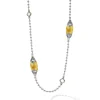 New Six Station Citrine Necklace Two-Tone