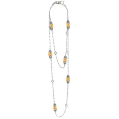 New Six Station Citrine Necklace Two-Tone