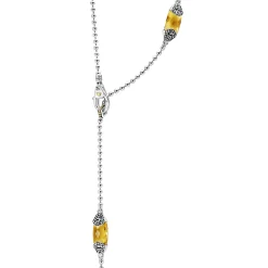 New Six Station Citrine Necklace Two-Tone