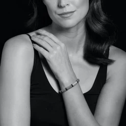 Store Six Station Diamond Caviar Bracelet | 9Mm Silver