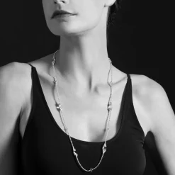 Best Sale Six Station Onyx Necklace Two-Tone