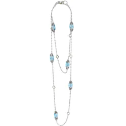 Online Six Station Swiss Blue Topaz Necklace Gemstones